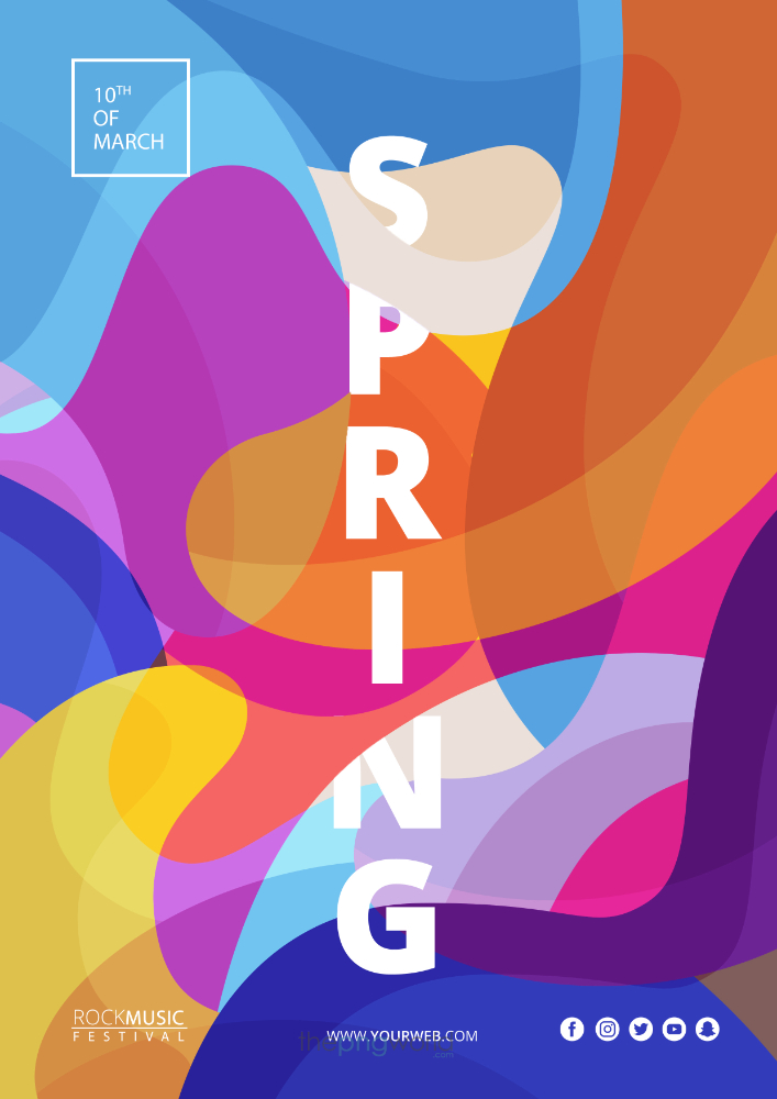 Abstract Colorful Poster Spring Festival Template PSD abstract,colorful,banner,template,flyer,party,festival,music,dance,invitation
